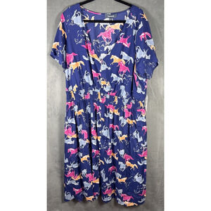 Modcloth Blue Flutter Sleeve Midi Sundress